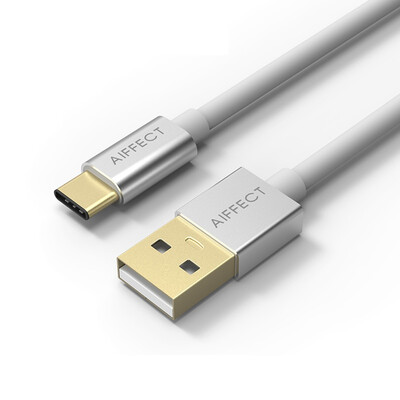 

AIFFECT UC2A1-SR15 Type-C Andrews data cable mobile phone charging line power cord support millet 5 Meizu PRO5 music as stream light silver 15 meters