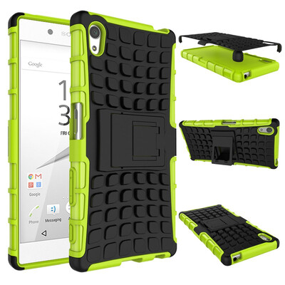 

Fivice Sony Z5 Case TPU anti-fall tire pattern back clip bracket phone case