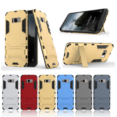 

Золотой Slim Robot Armor Kickstand Ударопрочный жесткий корпус из прочной резины для SAMSUNG GALAXY S8