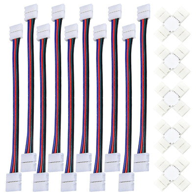 

ZDM 5PCS Quick Splitter Connector 10MM Shape 4 Conductor for 5050RGB with 10PCS Strip Light Connector