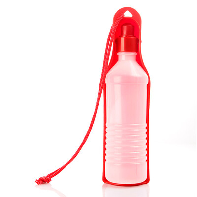 

Potable Pet Dog Cat Water Feeding Drink Bottle Dispenser 500ml Pink