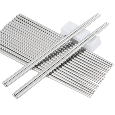 

Jilui chopsticks classic series of 304 stainless steel square anti - skid chopsticks ten pairs of packages JR3076