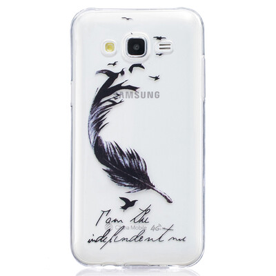 

Black feathers Pattern Soft Thin TPU Rubber Silicone Gel Case Cover for SAMSUNG GALAXY J5
