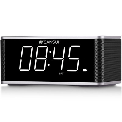 

Пейзаж SANSUI E36 беспроводного динамик Bluetooth телефонный звонок портативных карты мини-радио-будильник сабвуфер компьютер аудио часы серебро маленьких стальной пистолет