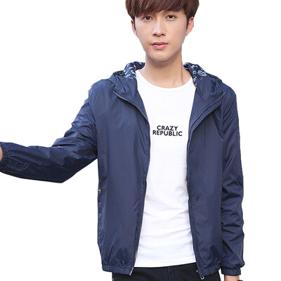 

GEEDO Jacket Spring Men's Thin Hooded Jacket 8606 Black M