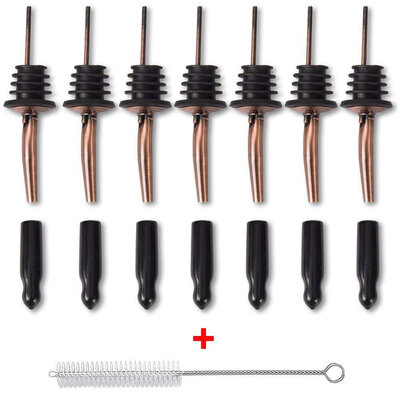 

UpperX Spouts Pourer Stainless Steel Olive Oil Pourer Bottle Stopper Pourer With Dustproof Rubber Stoppers 15 Pieces