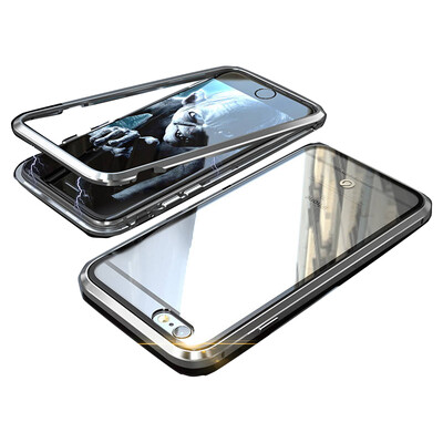 

Luxury Magnetic Metal Case For iPhone X 8 7 6  6S Plus Coque Metal Magnet Bumper Glass Cover For iPhoneX iPhone6 iPhone7 Case