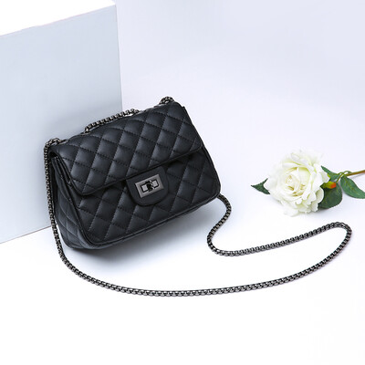 

Viney fashion handbags cowhide small fragrance shoulder bag rhombic chain bag trend crossbody bag Anna red