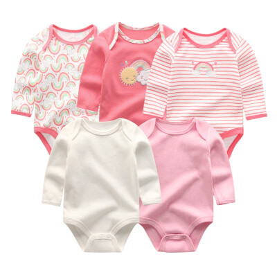 

5PCS Long Sleeve Baby Rompers Baby Boy Clothes Cotton Bodysuits Newborn One-Pieces Baby Girl Clothes Babywear Girls Clothing Sets