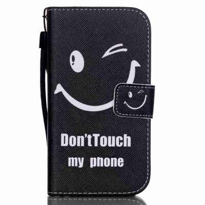 

Smiling Face Design PU Leather Flip Cover Wallet Card Holder Case for SAMSUNG G360