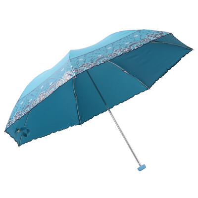 

【Jingdong Supermarket】 Paradise umbrella dream flower bud Ya Guangrong color plastic three fold ultra-light embroidered sun umbrella watermelon red 33204E