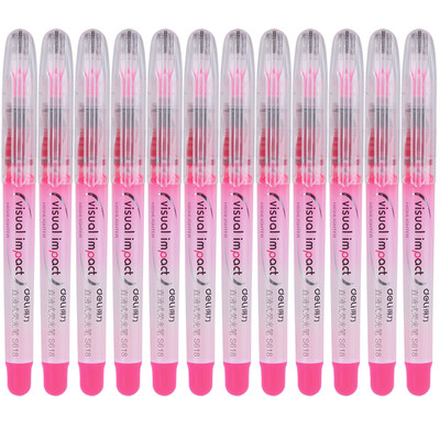 

Powerful deli red straight liquid marker fluorescent pen marker 12 pcs box S618