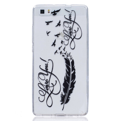 

LOVE Перья Pattern Мягкий Тонкий TPU Резиновый Силиконовый гель Чехол для HUAWEI P8 Lite
