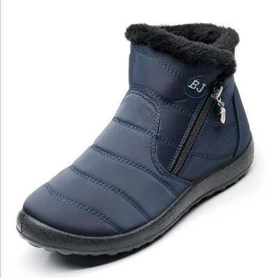 

Snow boots womens tube thick plush waterproof cotton boots side zipper cotton boots 2018 autumn&winter new style