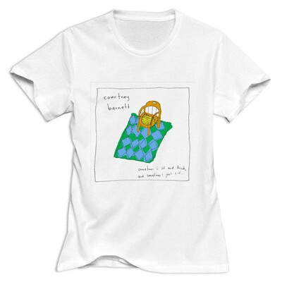 

Womens Courtney Barnett Hip Pop O Neck T Shirt Size US White
