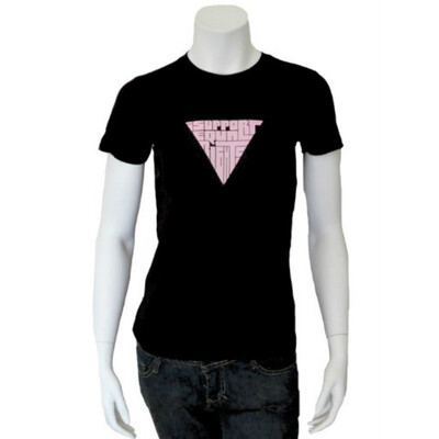 

Womens Black Pink Triangle Shirt M Made From the words I Support Equal Rights