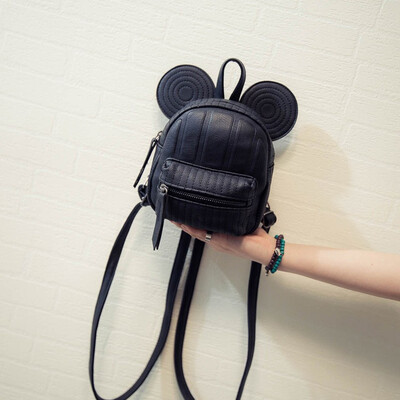

Mickey Mouse Women Leather Back Pack Bag Children Mini Teenage Girls Cute Ear