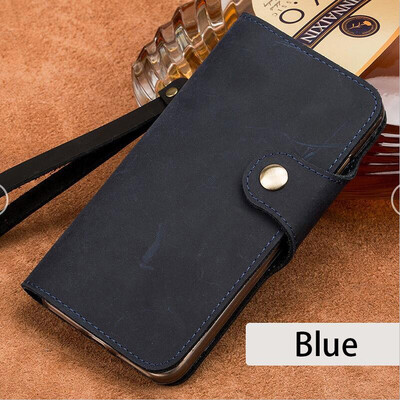 

Leather phone case for iphone 6 6s 7 8 Plus X Xs Max retro crazy horse button flip phone case for 6p 7p 8p Xr case