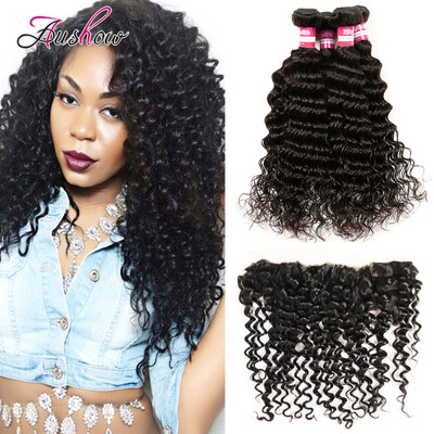 

Lace Frontal With Bundles 134 Ear To Ear Lace Frontal Closure With Deep Bundles 8A Malaysian Virgin Hair Bundles With Frontal