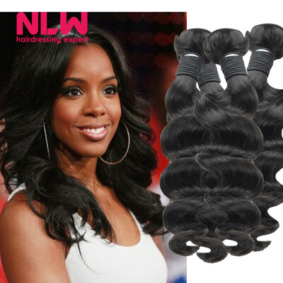 

N.L.W. Hair Products 8A Grade Virgin Unprocessed Human Hair 5 Bundles Peruvian loose Wave Free Shipping Bouncy Full and Thick