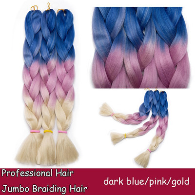 

Braiding Hair Ombre for crochet Hair Weave with Synthetic&Twist Braiding Hair Extensions Dark black 100gpc