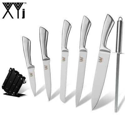 

XYj Kitchen Knife Sharpener 8" Chef Slicing 8" Bread 5" Utility 35" Fruit Kitchen Knife And Knife Stand Tool Holder