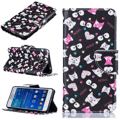

Black cat Design PU Leather Flip Cover Wallet Card Holder Case for SAMSUNG GALAXY Grand Prime G530