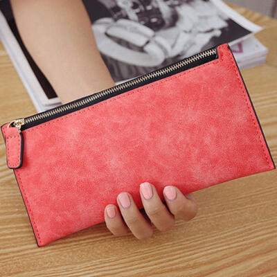 

Women Men Zipper PU Leather Clutch Coin Phone Bag Long Purse Wallet Card Holder