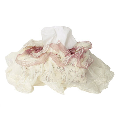

UpperX Pastoral Style Rectangle Lace Floral Tissue Box Cover Paper Holder