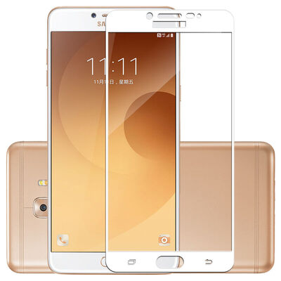 

ESCASE Samsung Galaxy C9 Pro полный экран закаленное стекло мембраны пленка Samsung C9 Pro полный охват анти-отпечатков пальцев доказательство HD мобильный телефон фильм полноэкранных белых линий