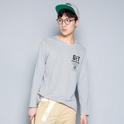 

Semir T-shirt male 2016 autumn and winter new men simple letter printing long-sleeved compassionate Korean version of the wave 19316011230 in the flower gray