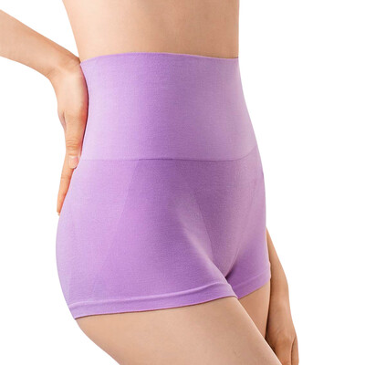 

MD underwear lady bamboo pulp fiber breathable seamless waist hip body underwear high waist flat pants postpartum self-cultivation sexy lingerie sweet purple S
