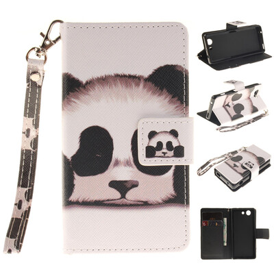 

Panda Дизайн Кожа PU откидная крышка бумажника карты держатель чехол для SONY Xperia Z3 Compact/Z3 mini