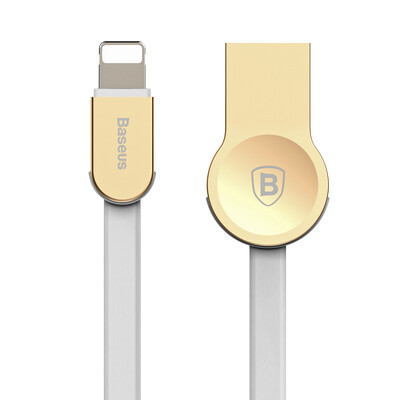 

(Baseus) Zinc alloy data charging cable for Apple 6 / iphone6 ​​/ 6s / 5s / 7 charging cable USB mobile phone charger 1 meter champagne gold shell + white line