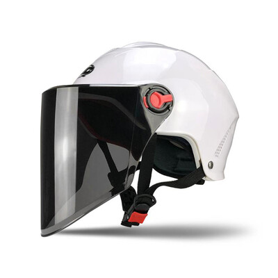 

ZHC Summer Electric Vehicle Helmet Mens Summer Motorcycle Safety Helmet Female Sun Protection Battery Car Half Helmet Summer Helmet Light Sunscreen Half Helmet Half Cover Black Brown Lens