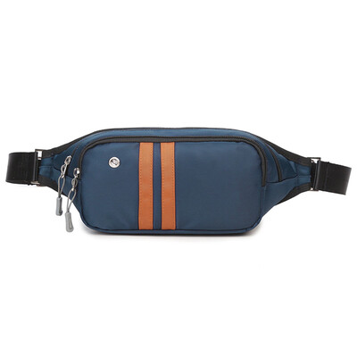 

Jingdong Supermarket Landcase men Korean version of the pockets of multi-functional headphones hole chest bag shoulder Messenger bag tide leisure men bag 7005 pockets blue