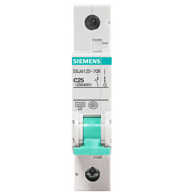 

Сименс (Siemens) 5SJ61257CR стандартный одноступенчатый 25A мини-выключатель 1P бытовой выключатель питания