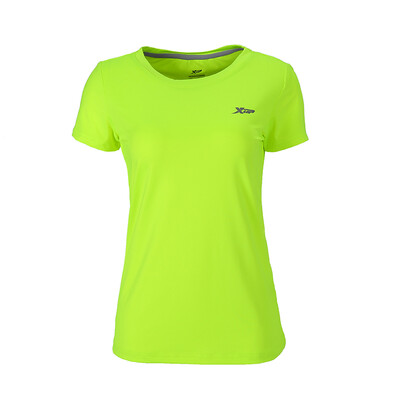 

(XTEP) Women's casual fashion comfortable round neck sports short-sleeved T-shirt 884228019186 fluorescent green 2XL