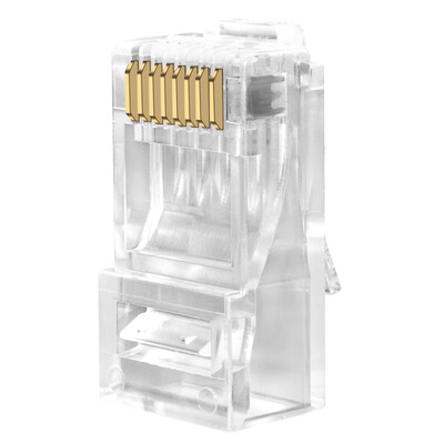 

CNCOB CN-C6E5A-2D Six types of single-row two-piece network crystal head 8P8C RJ45 Gigabit cable connector Unshielded (50 pcs / bag)