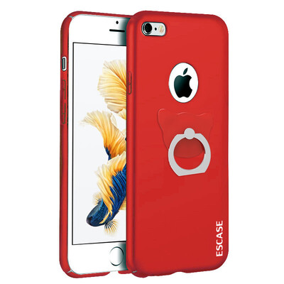 

ESCASE Apple iPhone6 ​​ 6s mobile phone case iPhone6 ​​ 6s mobile phone case Apple phone case shell all-inclusive paint skin feeling hard shell send ring buckle Chinese red