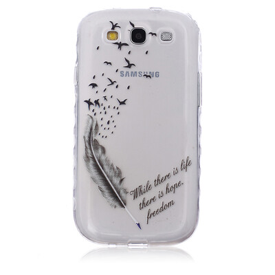 

Feathers&birds Pattern Soft Thin TPU Rubber Silicone Gel Case Cover for SAMSUNG GALAXY S3 I9300