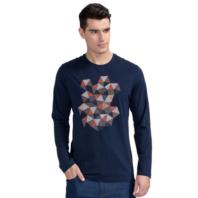 

TRIES Shirt Long Sleeve Geometry Pattern Slim-Fit Casual House Shirt