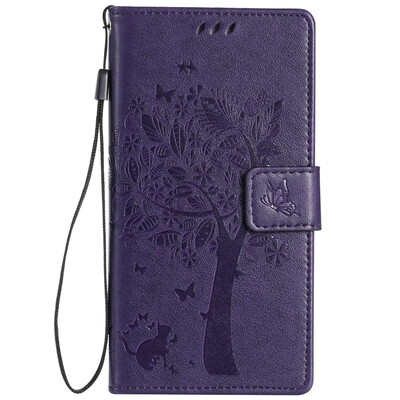 

Purple Tree Design PU Leather Flip Cover Wallet Card Holder Case for HUAWEI P8MINI