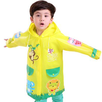 

hugmii children raincoat cute cartoon waterproof primary school puppet yellow zoo l