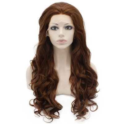 

Long Wavy Blonde Auburn Mix Synthetic Lace Front Wig Natural