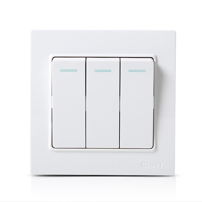 

Zhengtai (CHNT) socket panel switch socket three open double control Ya white 7L series NEW7-L00600