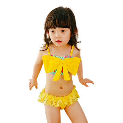 

Qiaohai (QIHAI) 6615-5 cute children swimsuit girls split two-piece Korean version of the hot spring swimwear M code