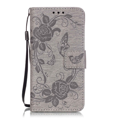 

Gray Butterfly PU Leather Flip Cover Wallet Card Holder Case for SAMSUNG A310