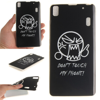 

Do not touch me Pattern Soft Thin TPU Rubber Silicone Gel Case Cover for Lenovo K3 Note/A7000