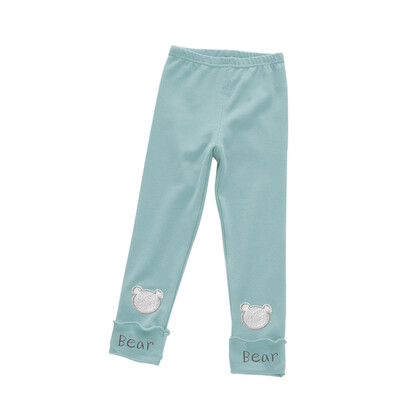 

Ou Mai Beibei girls leggings children trousers pants M0015 bear green beans 110